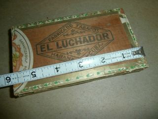 Vintage Wooden Cigar Box Havana El Luchador 5 Coronas 2