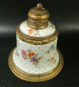 Antique French Empire Porcelain W / Gilt Bronze Oil / Table Lamp