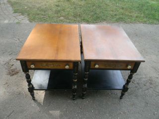 Pair Hitchcock End / Bedside / Lamp Table,  Etc.  Riverton Ct Made