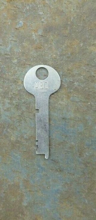 Antique / Vintage Flat Steel Key Corbin Cabinet Lock Co Ab 1 Key Ab1