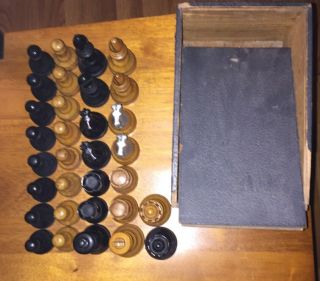 Antique Bird’s Staunton Pattern Chessmen Chess Set
