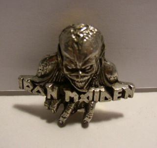 Iron Maiden Metal Eddie Virtual Xi Pewter Pin Vintage 1998