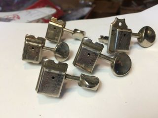 Five Chrome Vintage Fender / Grover Deluxe Guitar Tuners 2