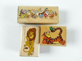 Disney Lion King Snow White 7 Dwarfs Winnie The Pooh Vintage Rubber Stamps Lot