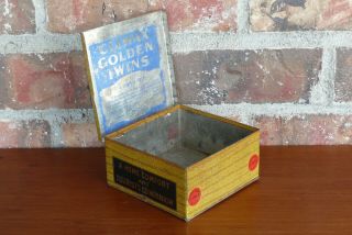 Antique Climax Golden Twins Tobacco Tin " Home Comfort And Tourists Companion "