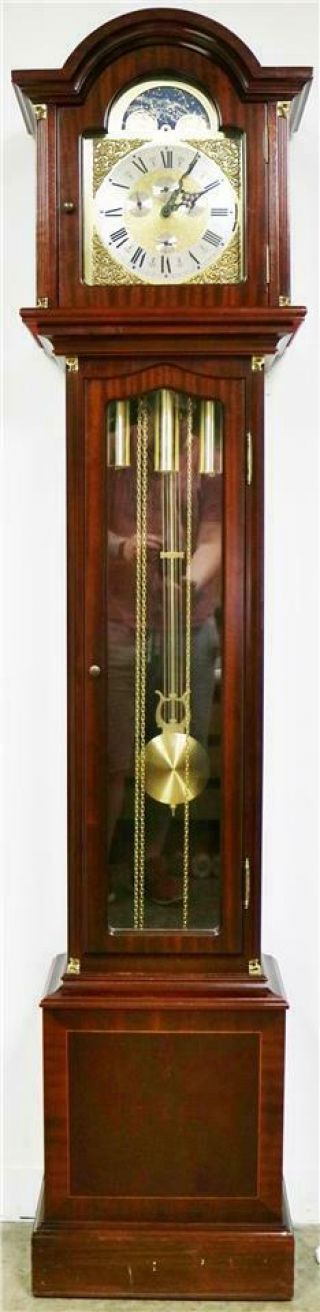 Rare Vintage F Hermle Musical Chime Moonphase Calendar Regulator Longcase Clock