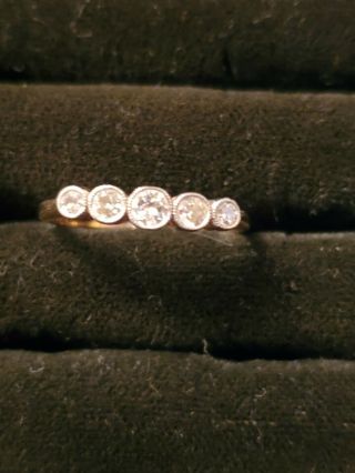 Antique Edwardian 5 Stone Diamond Ring 18ct And Platinum Rrp £1000