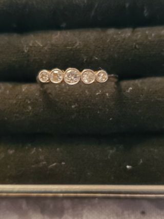 Antique edwardian 5 stone diamond ring 18ct and platinum rrp £1000 2