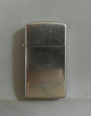 Vintage 1958 Slim Zippo Lighter Polished Chrome Flat Bottom