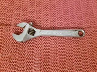Vintage Crescent Tool.  Co 4 " Adjustable Crestoloy Wrench Jamestown,  N.  Y.  Usa