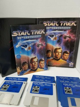 Vintage Star Trek 25th Anniversary Ibm Dos Interplay 1991 Big Box Pc 3.  5 " Disks