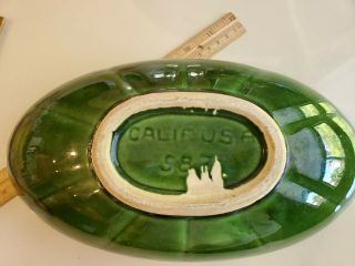 Vintage California Pottery Green Drip Glaze Oval Planter MCM Perfection 3