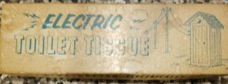 Electric Toilet Tissue 1967 Novelty Gag Gift Joke Box Outhouse Corn Cob Vintage