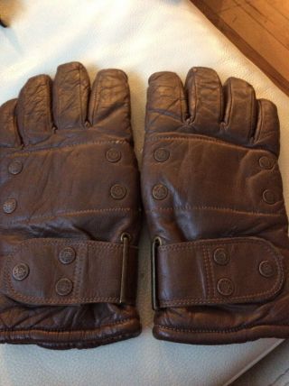 Vintage Grandoe Brown Leather Lone Star.  45 Ski Biker Winter Gloves Mens