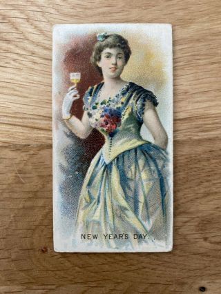 Rare W Duke Sons & Co.  Holidays Cigarette Card 1890 V/g Years Day Usa