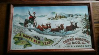Antique A.  Gast Lithograph Deere,  Mansur & Co St Louis & Kc 1879 Holiday Print