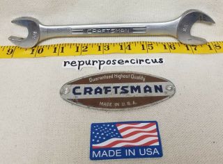 Vintage Craftsman Usa =v= Series 7/8 " ×3/4 " Dual Open End Combo Wrench Early/no
