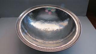 Sterling Arts & Crafts Hand Wrought & Hammered Serving Bowl Meriden Brittania