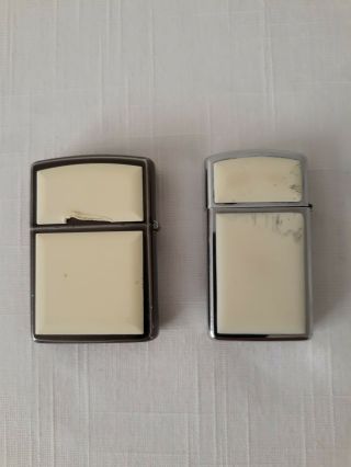 Zippo Scrimshaw Lighters Lighthouse & Ship & Whale Pre - Owned 2