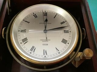 Hamilton Ships Chronometer Quartz.  Box And Gimbals