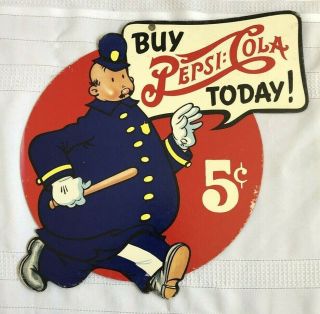 Vintage Buy Pepsi Cola Today 5 Cents Cardboard Sign (m8)