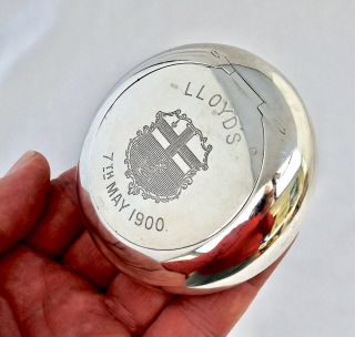 Victorian Sterling Silver Lloyds Of London Boer War Tribute Snuff Box/medal 1900