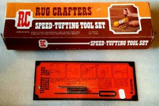 Vintage 1976 Rc Rug Crafters Speed Tufting Tool Box Gauge Lube & Needle Set,  Etc