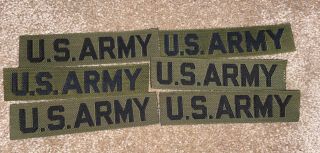 6 Vietnam War Vintage Us Army Military Green Uniform Name Tape Tag