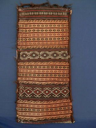 Exceptional Antique Beluch Tribal Flat - Weave Balisht Bag.  Great Design & Colors