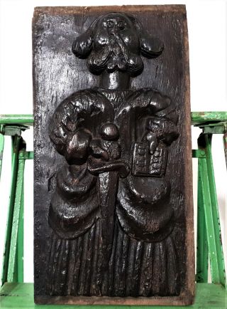 16 Th C Saint Paul Religious Carving Panel Antique French Architectural Salvage