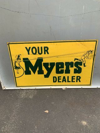Rare Vintage Your Myer Pump Dealer " Tin Sign 30x18