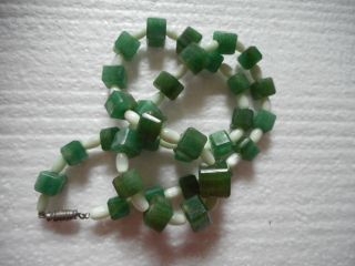 Vintage Cube Jade Necklace