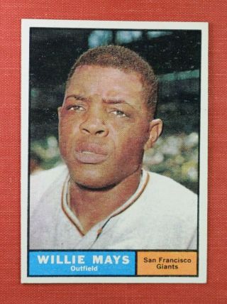 ∎ 1961 Topps Baseball Card Willie Mays 150 Near - Card