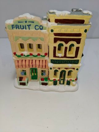 Vintage California Creations Fruit Co.  Hand Painted Plaster Bldg Christmas
