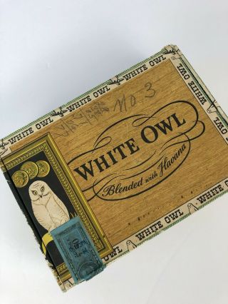 Vintage White Owl Brand Blended With Havana Empty Cigar Box