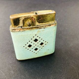 Vintage Prince Gardner Leather Lighter Teal Made In Japan Smoking Tobacciana 2