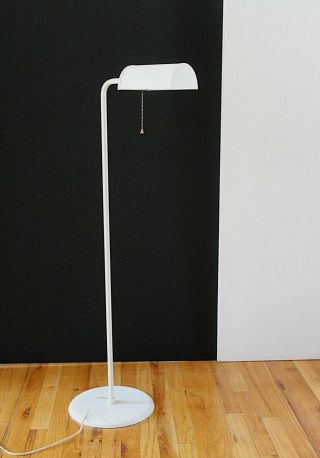 Danish Modern " Abo Randers A/s " Denmark Modern White Enamel/steel Floor Lamp