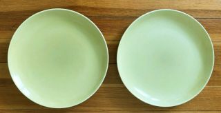 Set Of 2 Vintage Russel Wright Iroquois Avocado Yellow 10 In.  Dinner Plates