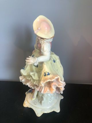 RARE Antique Karl Ens Porcelain Figurine Lady With Parrot Germany Rudolstadt 2