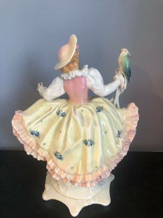 RARE Antique Karl Ens Porcelain Figurine Lady With Parrot Germany Rudolstadt 3