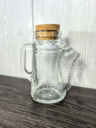 Vintage Wmf German Textured Glass Snub Nose Cork Nut Or Candy Dispenser Pitcher