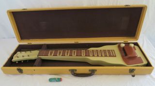 Vintage 1950s Gibson Br - 9 Lap Steel Slide Yellow Cream Brown Electric Guitar