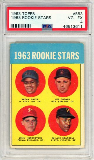 1963 Topps Willie Stargell Rookie Stars 553 Psa 4 Pirates Hof Baseball Card