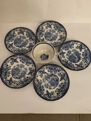 Vintage Tonquin Royal Staffordshire England 5 Saucers 1 Cup