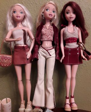 My Scene Chelsea,  Kennedy,  Barbie Doll Auburn,  Blonde Hair 3 Dolls
