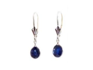 Blue Sapphire Earrings Ancient Celtic Roman Greek Sorcery Gem 19th Century