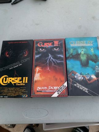 Curse: The Nite & The Curse Iii & Curse Iv Vintage Vhs Tapes - 1990 
