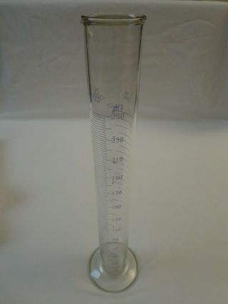 Exax Vintage Glass Laboratory Beaker 250ml Blue Measurement Marks Made In Usa