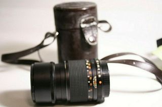 Vintage Auto Mamiya - Sekor Cs52 1:2.  8 F=135mm Camera Lens/w/caps & Leather Case
