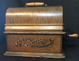 Antique Thomas Edison Standard Cylinder Phonograph W/ Model C Reproducer Nr